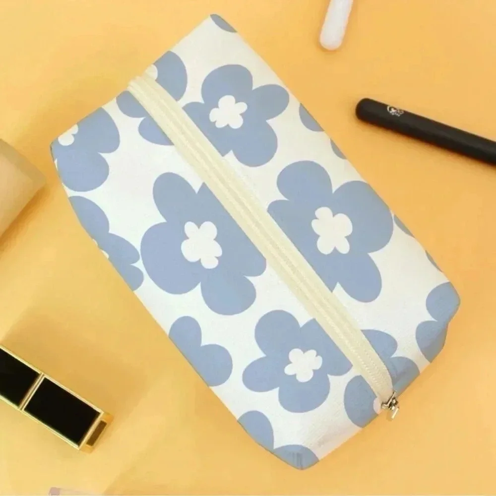 2 LEFT! Flower Print Makeup Bag